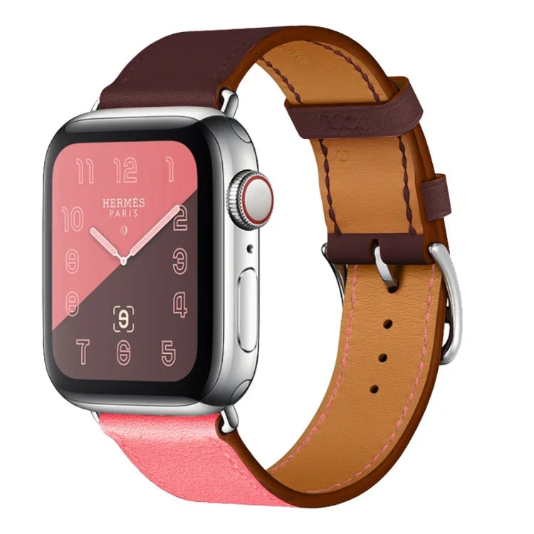 Dây Đeo Đồng Hồ Da Vòng Đơn Hai Màu Cho Apple Watch Series 3 & 2 & 1, 38mm Cam+Xanh Sáng, 42mm Cam+Xanh Sáng, 38mm Hồng+Đỏ Rượu, 42mm Hồng+Đỏ Rượu, 38mm Hổ Phách+Đỏ Cam+Hồng Nhạt, 42mm Hổ Phách+Đỏ Cam+Hồng Nhạt