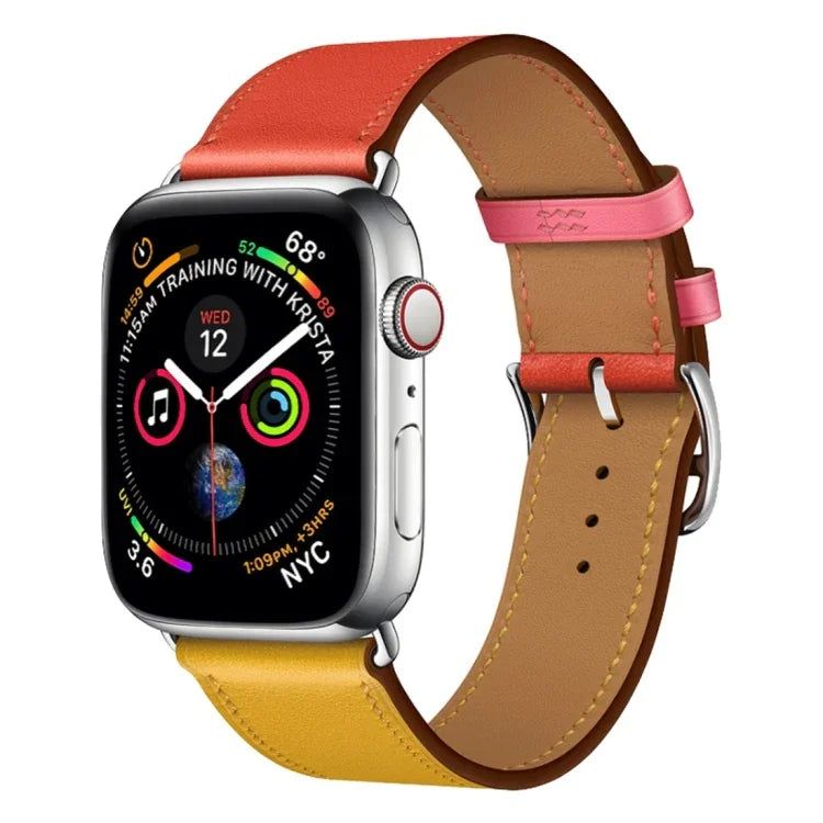 Dây Đeo Đồng Hồ Da Vòng Đơn Hai Màu Cho Apple Watch Series 3 & 2 & 1, 38mm Cam+Xanh Sáng, 42mm Cam+Xanh Sáng, 38mm Hồng+Đỏ Rượu, 42mm Hồng+Đỏ Rượu, 38mm Hổ Phách+Đỏ Cam+Hồng Nhạt, 42mm Hổ Phách+Đỏ Cam+Hồng Nhạt