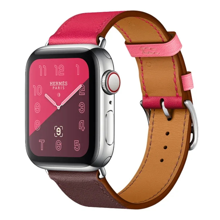 Dây Đeo Đồng Hồ Da Vòng Đơn Hai Màu Cho Apple Watch Series 3 & 2 & 1, 38mm Cam+Xanh Sáng, 42mm Cam+Xanh Sáng, 38mm Hồng+Đỏ Rượu, 42mm Hồng+Đỏ Rượu, 38mm Hổ Phách+Đỏ Cam+Hồng Nhạt, 42mm Hổ Phách+Đỏ Cam+Hồng Nhạt