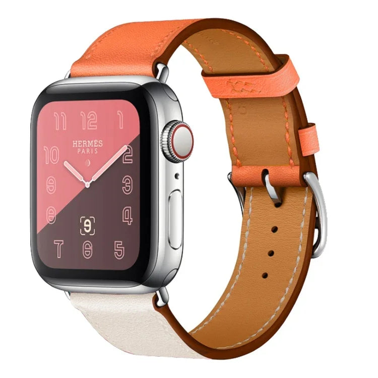 Dây Đeo Đồng Hồ Da Vòng Đơn Hai Màu Cho Apple Watch Series 3 & 2 & 1, 38mm Cam+Xanh Sáng, 42mm Cam+Xanh Sáng, 38mm Hồng+Đỏ Rượu, 42mm Hồng+Đỏ Rượu, 38mm Hổ Phách+Đỏ Cam+Hồng Nhạt, 42mm Hổ Phách+Đỏ Cam+Hồng Nhạt