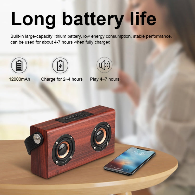Loa Bluetooth cầm tay gỗ D10 4.2, D10 (vân gỗ đỏ)