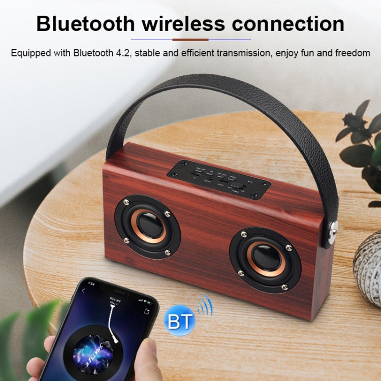 Loa Bluetooth cầm tay gỗ D10 4.2, D10 (vân gỗ đỏ)