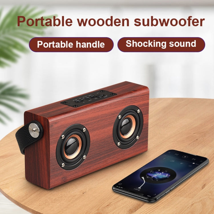 Loa Bluetooth cầm tay gỗ D10 4.2, D10 (vân gỗ đỏ)