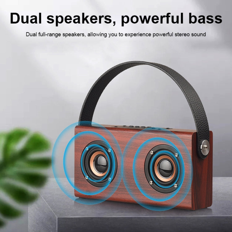 Loa Bluetooth cầm tay gỗ D10 4.2, D10 (vân gỗ đỏ)