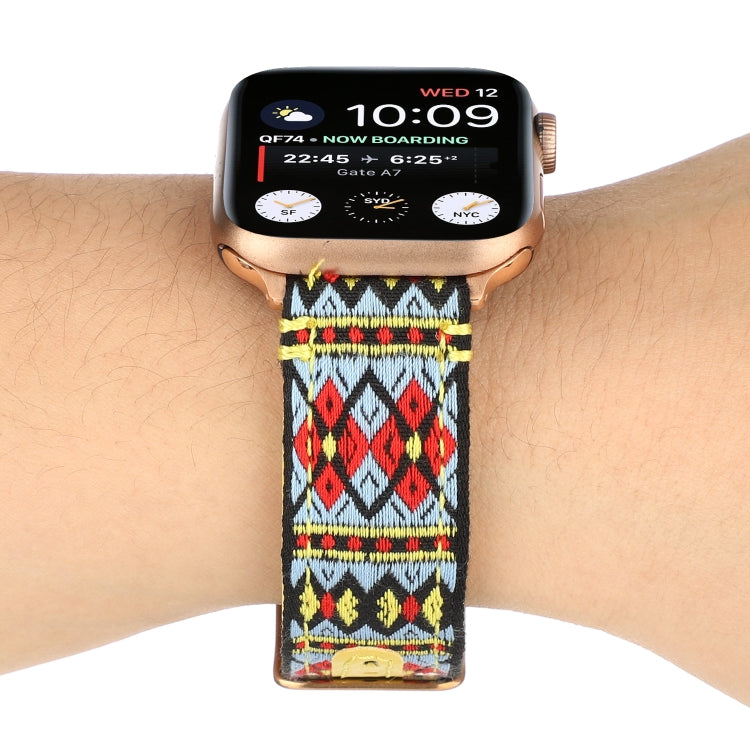 Dây đồng hồ da dân tộc cho Apple Watch Series 6 & SE & 5 & 4 40mm / 3 & 2 & 1 38mm, cho Apple Watch Series 7 41mm / 6 & SE & 5 & 4 40mm / 3 & 2 & 1 38mm
