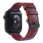 Dây đồng hồ da dân tộc cho Apple Watch Series 6 & SE & 5 & 4 40mm / 3 & 2 & 1 38mm, cho Apple Watch Series 7 41mm / 6 & SE & 5 & 4 40mm / 3 & 2 & 1 38mm