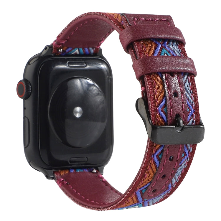 Dây đồng hồ da dân tộc cho Apple Watch Series 6 & SE & 5 & 4 40mm / 3 & 2 & 1 38mm, cho Apple Watch Series 7 41mm / 6 & SE & 5 & 4 40mm / 3 & 2 & 1 38mm