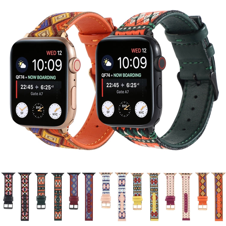 Dây đồng hồ da dân tộc cho Apple Watch Series 6 & SE & 5 & 4 40mm / 3 & 2 & 1 38mm, cho Apple Watch Series 7 41mm / 6 & SE & 5 & 4 40mm / 3 & 2 & 1 38mm