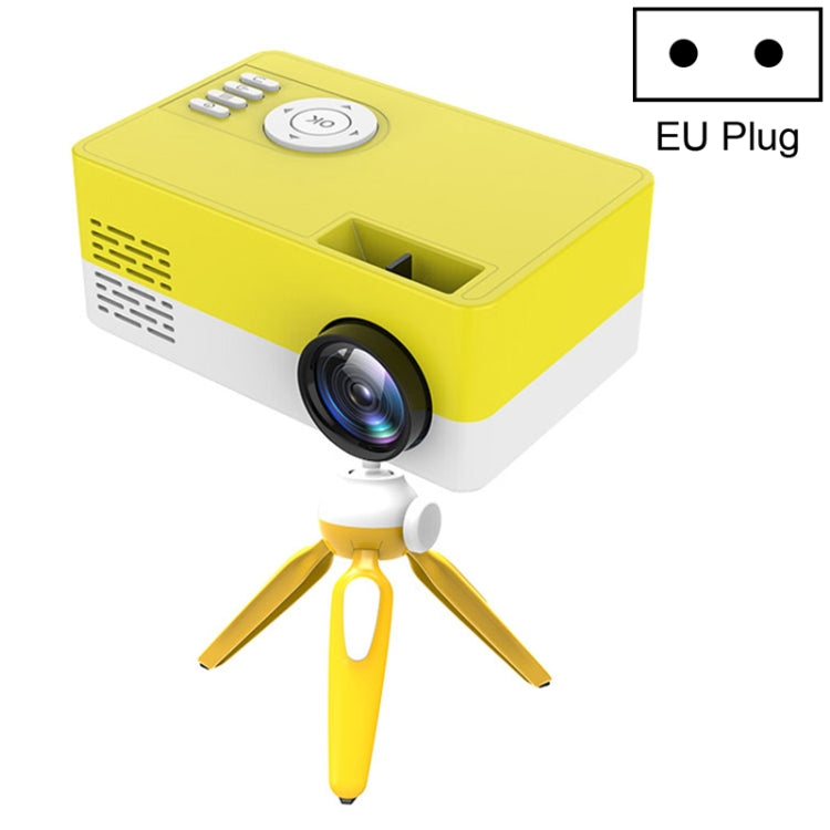 Máy chiếu LED mini gia đình J15 1920 x 1080P HD có giá đỡ tripod hỗ trợ AV / HDMI x 1 / USB x1 / TF x 1, phích cắm EU, phích cắm Mỹ, phích cắm Anh, phích cắm Úc