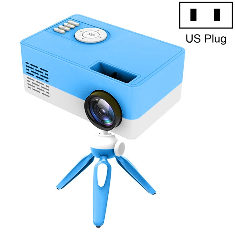 Máy chiếu LED mini gia đình J15 1920 x 1080P HD có giá đỡ tripod hỗ trợ AV / HDMI x 1 / USB x1 / TF x 1, phích cắm EU, phích cắm Mỹ, phích cắm Anh, phích cắm Úc