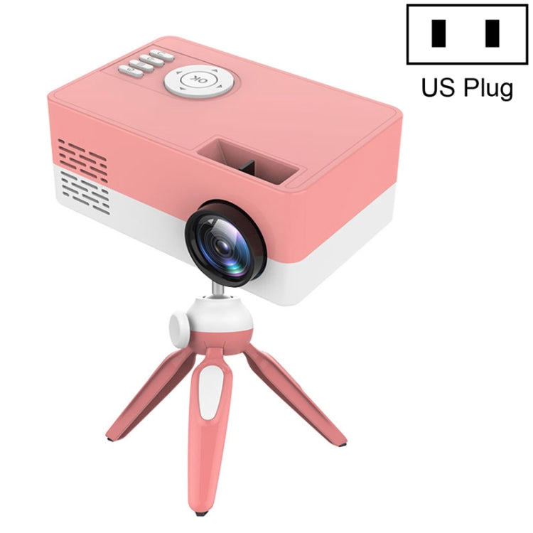 Máy chiếu LED mini gia đình J15 1920 x 1080P HD có giá đỡ tripod hỗ trợ AV / HDMI x 1 / USB x1 / TF x 1, phích cắm EU, phích cắm Mỹ, phích cắm Anh, phích cắm Úc
