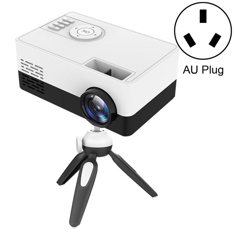 Máy chiếu LED mini gia đình J15 1920 x 1080P HD có giá đỡ tripod hỗ trợ AV / HDMI x 1 / USB x1 / TF x 1, phích cắm EU, phích cắm Mỹ, phích cắm Anh, phích cắm Úc