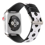 Dây đồng hồ da thay thế họa tiết sóng chấm thời trang cho Apple Watch Series 6 & SE & 5 & 4 40mm / 3 & 2 & 1 38mm, cho Apple Watch Series 8&7 41mm / SE 2&6&SE&5&4 40mm / 3&2&1 38mm
