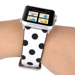 Dây đồng hồ da thay thế họa tiết sóng chấm thời trang cho Apple Watch Series 6 & SE & 5 & 4 40mm / 3 & 2 & 1 38mm, cho Apple Watch Series 8&7 41mm / SE 2&6&SE&5&4 40mm / 3&2&1 38mm