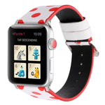 Dây đồng hồ da thay thế họa tiết sóng chấm thời trang cho Apple Watch Series 6 & SE & 5 & 4 40mm / 3 & 2 & 1 38mm, cho Apple Watch Series 8&7 41mm / SE 2&6&SE&5&4 40mm / 3&2&1 38mm
