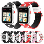 Dây đồng hồ da thay thế họa tiết sóng chấm thời trang cho Apple Watch Series 6 & SE & 5 & 4 40mm / 3 & 2 & 1 38mm, cho Apple Watch Series 8&7 41mm / SE 2&6&SE&5&4 40mm / 3&2&1 38mm