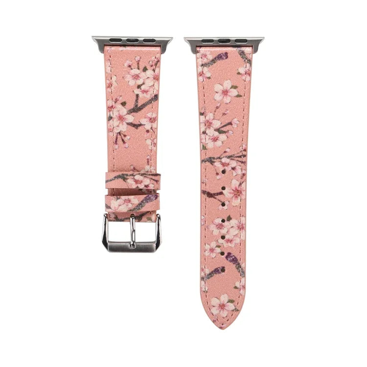 Dây đồng hồ da thay thế họa tiết mận cho Apple Watch Series 6 & SE & 5 & 4 44mm / 3 & 2 & 1 42mm, cho Apple Watch Ultra 49mm / Series 8&7 45mm / SE 2&6&SE&5&4 44mm / 3&2&1 42mm, cho Apple Watch Series 7 45mm / 6 & SE & 5 & 4 44mm / 3 & 2 & 1 42mm