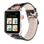 Dây đồng hồ da thay thế họa tiết mận cho Apple Watch Series 6 & SE & 5 & 4 44mm / 3 & 2 & 1 42mm, cho Apple Watch Ultra 49mm / Series 8&7 45mm / SE 2&6&SE&5&4 44mm / 3&2&1 42mm, cho Apple Watch Series 7 45mm / 6 & SE & 5 & 4 44mm / 3 & 2 & 1 42mm