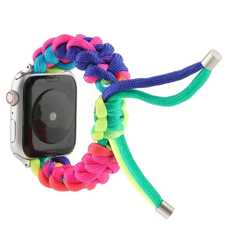 Dây Đồng Hồ Dây Dù Cầu Vồng Cho Apple Watch Series 6 & SE & 5 & 4 40mm / 3 & 2 & 1 38mm, Cho Apple Watch Series 8&7 41mm / SE 2&6&SE&5&4 40mm / 3&2&1 38mm, Cho Apple Watch Series 7 41mm / 6 & SE & 5 & 4 40mm / 3 & 2 & 1 38mm