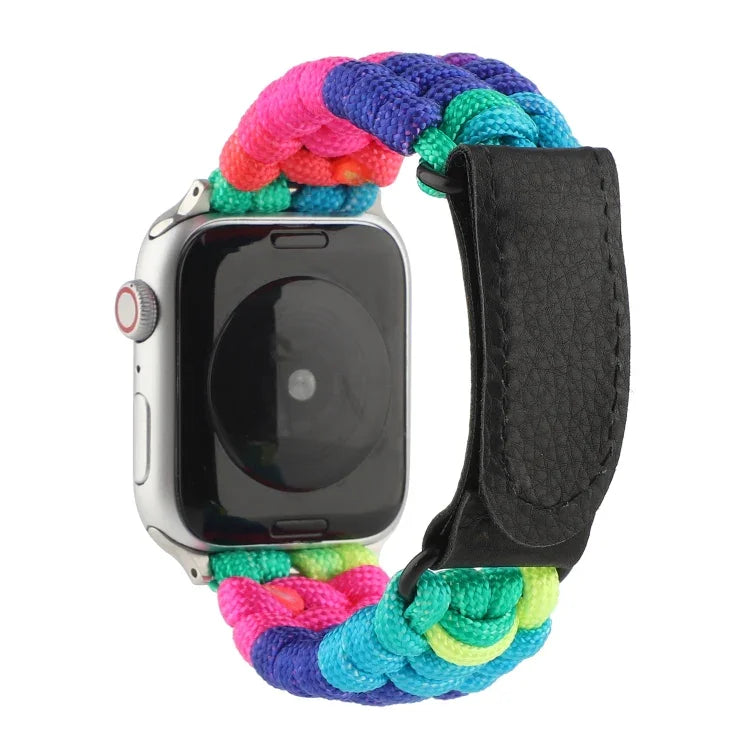 Dây Đồng Hồ Dây Dù Cầu Vồng Cho Apple Watch Series 6 & SE & 5 & 4 40mm / 3 & 2 & 1 38mm, Cho Apple Watch Series 8&7 41mm / SE 2&6&SE&5&4 40mm / 3&2&1 38mm, Cho Apple Watch Series 7 41mm / 6 & SE & 5 & 4 40mm / 3 & 2 & 1 38mm
