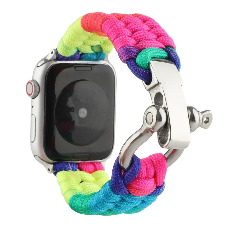 Dây Đồng Hồ Dây Dù Cầu Vồng Cho Apple Watch Series 6 & SE & 5 & 4 40mm / 3 & 2 & 1 38mm, Cho Apple Watch Series 8&7 41mm / SE 2&6&SE&5&4 40mm / 3&2&1 38mm, Cho Apple Watch Series 7 41mm / 6 & SE & 5 & 4 40mm / 3 & 2 & 1 38mm