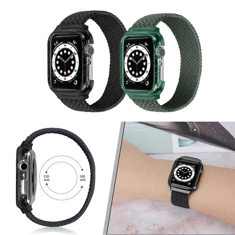 Dây Đeo Tay Thay Thế Dệt Có Khung Cho Apple Watch Series 6 & SE & 5 & 4 44mm / 3 & 2 & 1 42mm, 128mm, 135mm, 140mm, 145mm, 150mm, 155mm, 160mm, 165mm