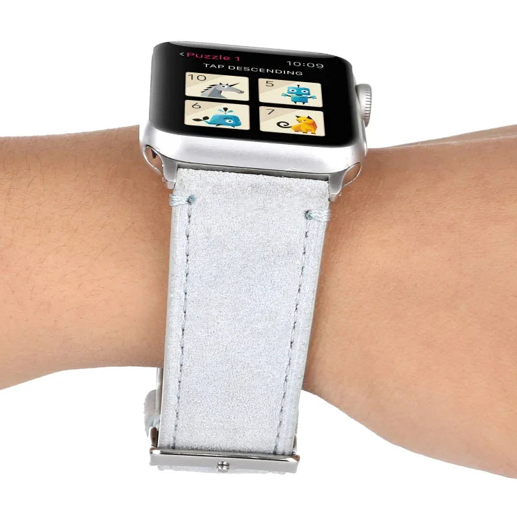 Dây Đồng Hồ Da Thật Mờ Cho Apple Watch Series 6 & SE & 5 & 4 40mm / 3 & 2 & 1 38mm, Cho Apple Watch Series 7 41mm / 6 & SE & 5 & 4 40mm / 3 & 2 & 1 38mm