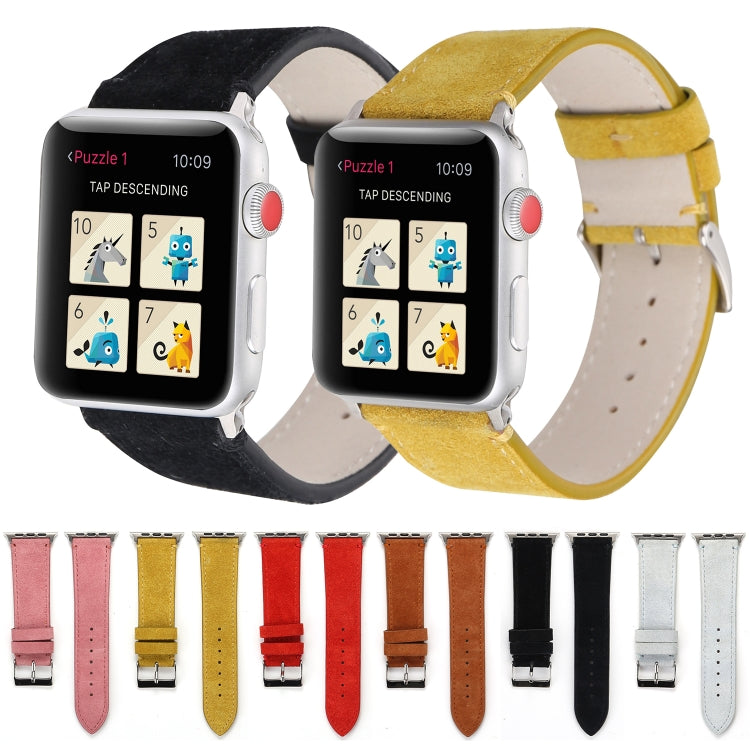 Dây Đồng Hồ Da Thật Mờ Cho Apple Watch Series 6 & SE & 5 & 4 44mm / 3 & 2 & 1 42mm, Cho Apple Watch Series 7 45mm / 6 & SE & 5 & 4 44mm / 3 & 2 & 1 42mm