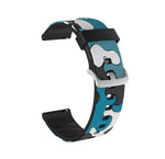 Dây đeo đồng hồ thay thế bằng silicone họa tiết ngụy trang với khóa bạc, 20mm cho Samsung Galaxy Watch 3 41mm, 22mm cho Samsung Galaxy Watch 3 45mm, 20mm cho Samsung Galaxy Watch Active2 44mm, 20mm cho Huawei Watch GT 2 42mm