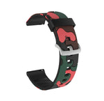 Dây đeo đồng hồ thay thế bằng silicone họa tiết ngụy trang với khóa bạc, 20mm cho Samsung Galaxy Watch 3 41mm, 22mm cho Samsung Galaxy Watch 3 45mm, 20mm cho Samsung Galaxy Watch Active2 44mm, 20mm cho Huawei Watch GT 2 42mm