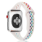 Dây đồng hồ silicone cầu vồng cho Apple Watch Series 6 & SE & 5 & 4 40mm / 3 & 2 & 1 38mm, cho Apple Watch Series 7 41mm / 6 & SE & 5 & 4 40mm / 3 & 2 & 1 38mm, cho Apple Watch Series 8&7 41mm / SE 2&6&SE&5&4 40mm / 3&2&1 38mm