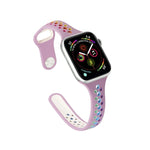 Dây đồng hồ silicone cầu vồng cho Apple Watch Series 6 & SE & 5 & 4 40mm / 3 & 2 & 1 38mm, cho Apple Watch Series 7 41mm / 6 & SE & 5 & 4 40mm / 3 & 2 & 1 38mm, cho Apple Watch Series 8&7 41mm / SE 2&6&SE&5&4 40mm / 3&2&1 38mm