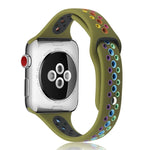 Dây đồng hồ silicone cầu vồng cho Apple Watch Series 6 & SE & 5 & 4 40mm / 3 & 2 & 1 38mm, cho Apple Watch Series 7 41mm / 6 & SE & 5 & 4 40mm / 3 & 2 & 1 38mm, cho Apple Watch Series 8&7 41mm / SE 2&6&SE&5&4 40mm / 3&2&1 38mm