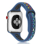 Dây đồng hồ silicone cầu vồng cho Apple Watch Series 6 & SE & 5 & 4 40mm / 3 & 2 & 1 38mm, cho Apple Watch Series 7 41mm / 6 & SE & 5 & 4 40mm / 3 & 2 & 1 38mm, cho Apple Watch Series 8&7 41mm / SE 2&6&SE&5&4 40mm / 3&2&1 38mm
