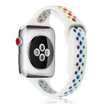 Dây đồng hồ silicone cầu vồng cho Apple Watch Series 6 & SE & 5 & 4 40mm / 3 & 2 & 1 38mm, cho Apple Watch Series 7 41mm / 6 & SE & 5 & 4 40mm / 3 & 2 & 1 38mm, cho Apple Watch Series 8&7 41mm / SE 2&6&SE&5&4 40mm / 3&2&1 38mm
