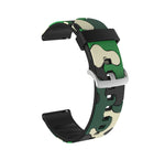 Camouflage Silicone Replacement Wrist Strap Watchband with Silver Buckle, 20mm For Amazfit GTR 2 / GTR 42mm, 20mm For Amazfit GTR 42mm, 20mm For Amazfit GTS / GTS 2, 20mm For Amazfit Pop, 22mm For Amazfit Smart Sport Watch