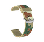 Camouflage Silicone Replacement Wrist Strap Watchband with Silver Buckle, 20mm For Amazfit GTR 2 / GTR 42mm, 20mm For Amazfit GTR 42mm, 20mm For Amazfit GTS / GTS 2, 20mm For Amazfit Pop, 22mm For Amazfit Smart Sport Watch