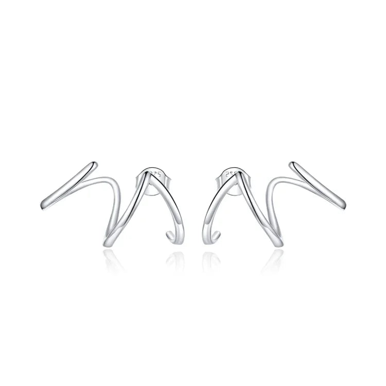 Bông tai nữ bạc S925 kiểu dáng đơn giản, đường nét