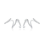Bông tai nữ bạc S925 kiểu dáng đơn giản, đường nét