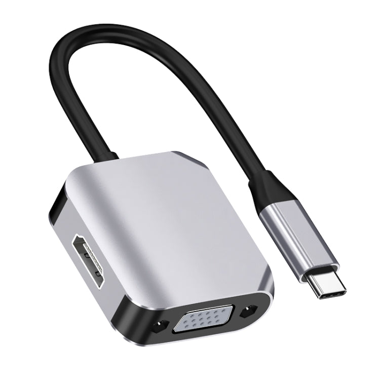 Bộ chuyển đổi HW-6002 2 trong 1 Type-C / USB-C sang HDMI + VGA, model HW-6002