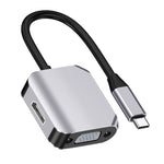 Bộ chuyển đổi HW-6002 2 trong 1 Type-C / USB-C sang HDMI + VGA, model HW-6002