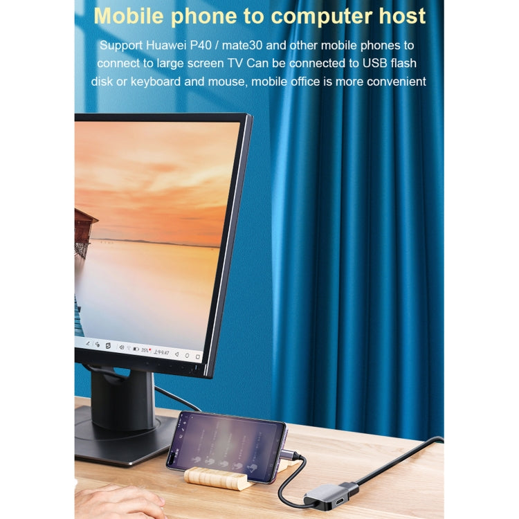 Bộ chuyển đổi HW-6002 2 trong 1 Type-C / USB-C sang HDMI + VGA, model HW-6002