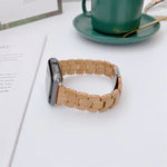 Dây đồng hồ đan hạt gỗ cho Apple Watch Series 6 & SE & 5 & 4 40mm / 3 & 2 & 1 38mm, cho Apple Watch Series 7 41mm / 6 & SE & 5 & 4 40mm / 3 & 2 & 1 38mm, cho Apple Watch Series 8&7 41mm / SE 2&6&SE&5&4 40mm / 3&2&1 38mm