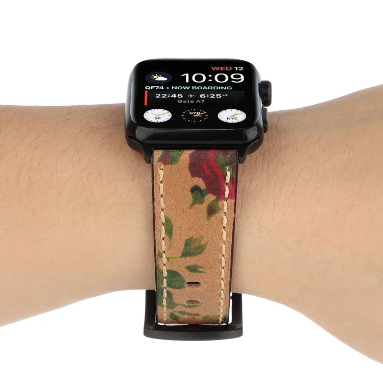 Dây đồng hồ da bò thật lớp đầu cổ điển cho Apple Watch Series 6 & SE & 5 & 4 44mm / 3 & 2 & 1 42mm, cho Apple Watch Series 7 45mm / 6 & SE & 5 & 4 44mm / 3 & 2 & 1 42mm