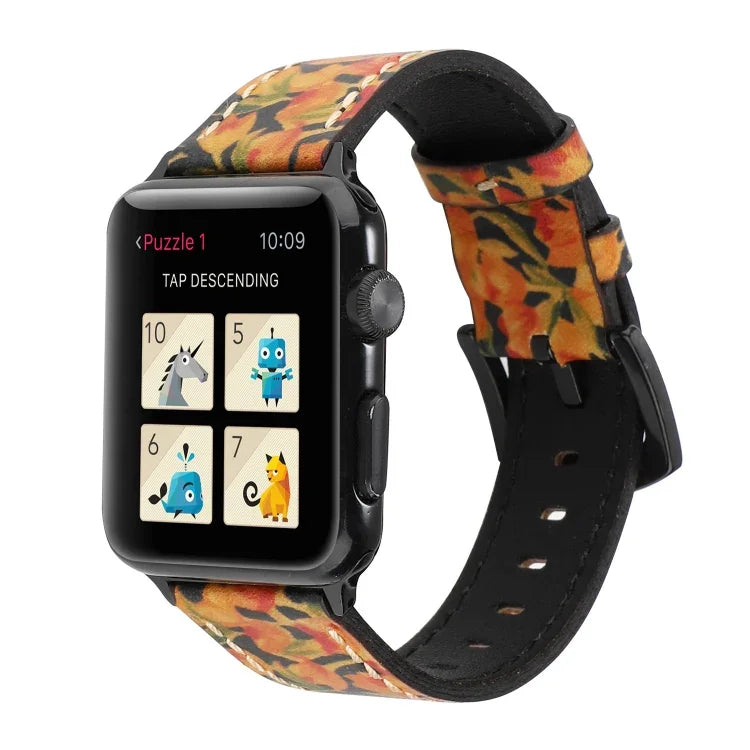 Dây đồng hồ da bò thật lớp đầu cổ điển cho Apple Watch Series 6 & SE & 5 & 4 40mm / 3 & 2 & 1 38mm, cho Apple Watch Series 8&7 41mm / SE 2&6&SE&5&4 40mm / 3&2&1 38mm, cho Apple Watch Series 7 41mm / 6 & SE & 5 & 4 40mm / 3 & 2 & 1 38mm