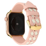 Dây Đeo Da Thật Họa Tiết Dệt, Cho Apple Watch Series 8&7 41mm / SE 2&6&SE&5&4 40mm / 3&2&1 38mm, Cho Apple Watch Series 7 41mm / 6 & SE & 5 & 4 40mm / 3 & 2 & 1 38mm, Cho Apple Watch Series 7 45mm / 6 & SE & 5 & 4 44mm / 3 & 2 & 1 42mm