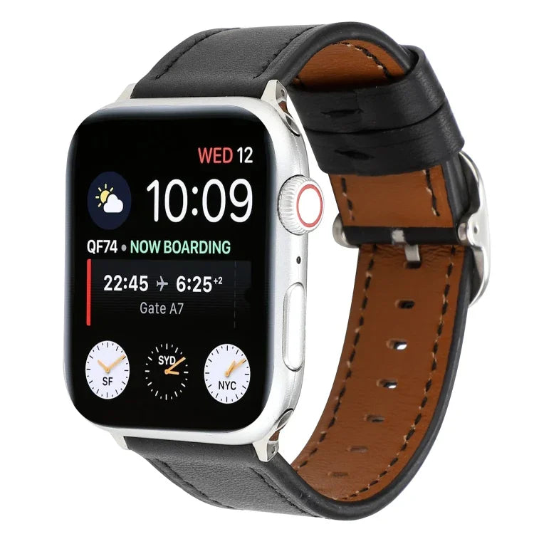 Dây Đeo Da Thật Kiểu Khóa Hiện Đại, Cho Apple Watch Series 7 41mm / 6 & SE & 5 & 4 40mm / 3 & 2 & 1 38mm, Cho Apple Watch Series 7 45mm / 6 & SE & 5 & 4 44mm / 3 & 2 & 1 42mm