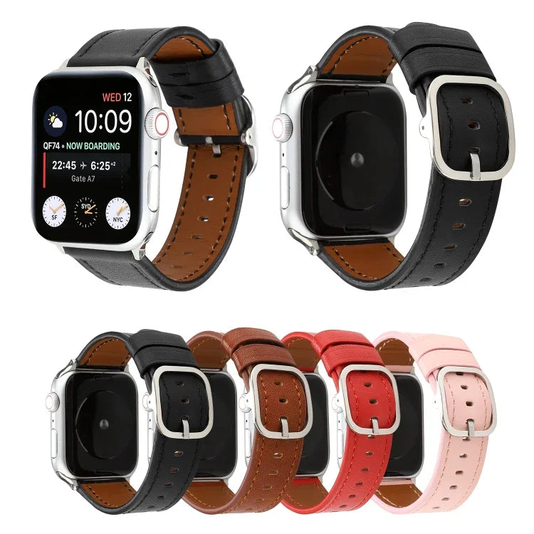 Dây Đeo Da Thật Kiểu Khóa Hiện Đại, Cho Apple Watch Series 7 41mm / 6 & SE & 5 & 4 40mm / 3 & 2 & 1 38mm, Cho Apple Watch Series 7 45mm / 6 & SE & 5 & 4 44mm / 3 & 2 & 1 42mm