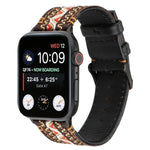Dây Đeo Da Thật Kiểu Dân Tộc, Cho Apple Watch Series 7 41mm / 6 & SE & 5 & 4 40mm / 3 & 2 & 1 38mm, Cho Apple Watch Series 7 45mm / 6 & SE & 5 & 4 44mm / 3 & 2 & 1 42mm