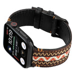 Dây Đeo Da Thật Kiểu Dân Tộc, Cho Apple Watch Series 7 41mm / 6 & SE & 5 & 4 40mm / 3 & 2 & 1 38mm, Cho Apple Watch Series 7 45mm / 6 & SE & 5 & 4 44mm / 3 & 2 & 1 42mm
